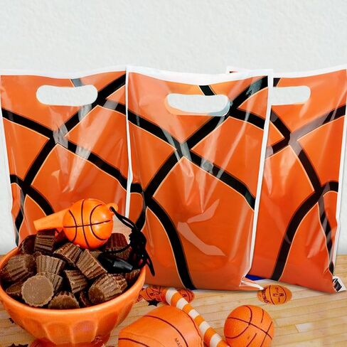 QUERICKY 100Pcs Basketball Goodie Bags Basketball Loot Gifts Bags Basketball Party Favor Bags Basketball Party Supplies for Kids Birthday Party Basketball Game Day Sports Events Decorations in Saudi Arabia