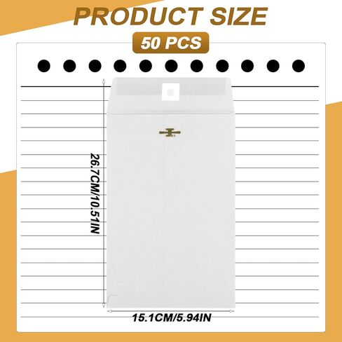 50 PCS Manilla Enversions Clasp Envelope Kraft Catalog Envelope with Clasps Closure 28 LB Kraft Paper Envelope لتخزين أو مراسلة الأظرف الإبلاغ عن لوازم العمل المنزلية (Brown ، 10x13) in Kuwait