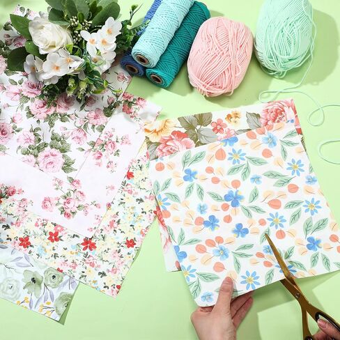 TATUO 30 PCS 10 "Green Floral موضوع خيط القطن مربعات الأزهار الأزهار الأزهار الأزهار الأزهار مربع لخياطة Scrapbooking DIY Craft Patchwork in Kuwait