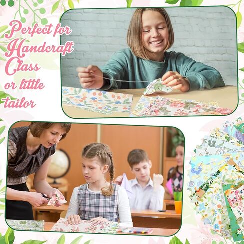 TATUO 30 PCS 10 "Green Floral موضوع خيط القطن مربعات الأزهار الأزهار الأزهار الأزهار الأزهار مربع لخياطة Scrapbooking DIY Craft Patchwork in Kuwait