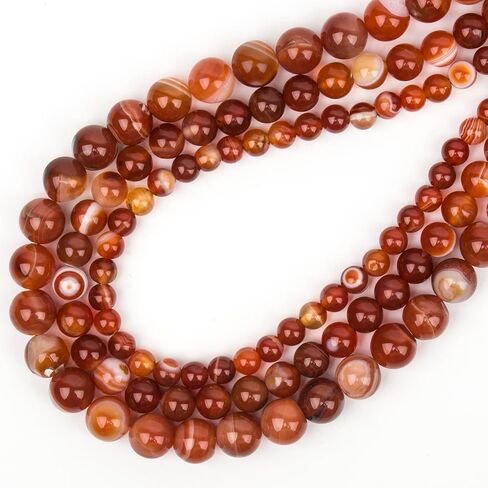 Red Striped Agate 6mm Round Beads, 60 Pcs Natural Stone Gemstone Beads for Jewelry Making, DIY Crafts, Bracelets, Necklaces, and Earrings in Saudi Arabia