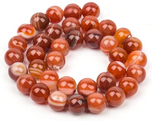 Red Striped Agate 6mm Round Beads, 60 Pcs Natural Stone Gemstone Beads for Jewelry Making, DIY Crafts, Bracelets, Necklaces, and Earrings in Saudi Arabia