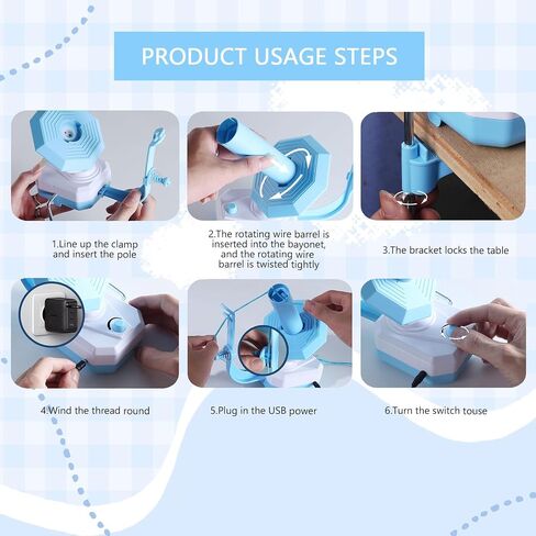 Yarn Winder,Electric Yarn Ball Winders,10oz Large Automatic Winder for Crocheting and Knitting,The Helper for Knitting Enthusiast (Blue) in Kuwait