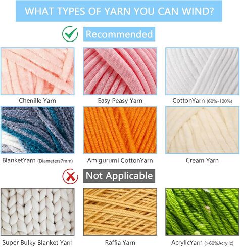 Yarn Winder,Electric Yarn Ball Winders,10oz Large Automatic Winder for Crocheting and Knitting,The Helper for Knitting Enthusiast (Blue) in Kuwait