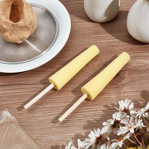 BENECREAT 2Pcs Yellow Pottery Sponge for Clay, Pottery Trimming Tools Ceramic Throwing Stick Clay & Pottery Sculpture Sponge for Artist Clay and Pottery Cleanup in Saudi Arabia