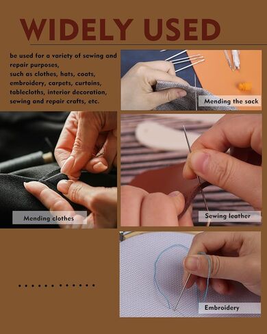 FOUSNOW 24 Pcs Leather Sewing Needles, Heavy Duty Sewing Needles Kit with Upholstery Needles, Needle Threaders for Hand Sewing, Curved Sewing Needles for Leather, Upholstery, Car, Carpet, Sofa Repair in Saudi Arabia