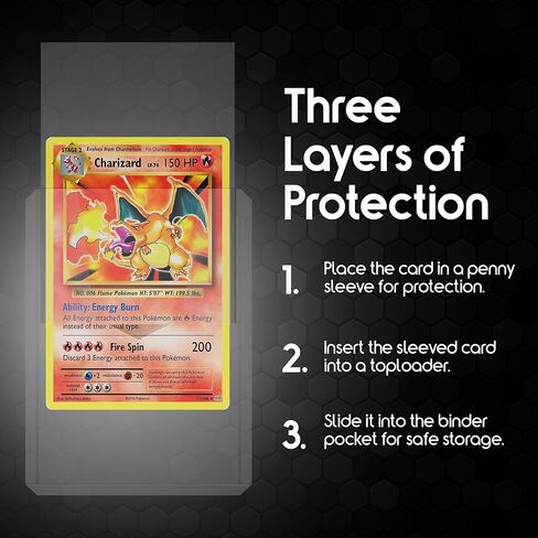 Toploader Binder for Trading Cards & Sports Cards | Top Loader Binder for Cards with Care Kit | TCG Binder 252 Pockets 25 Toploaders & Penny Sleeves | Trading Card Binder - Pokemon, Yugi-Oh & More in Kuwait