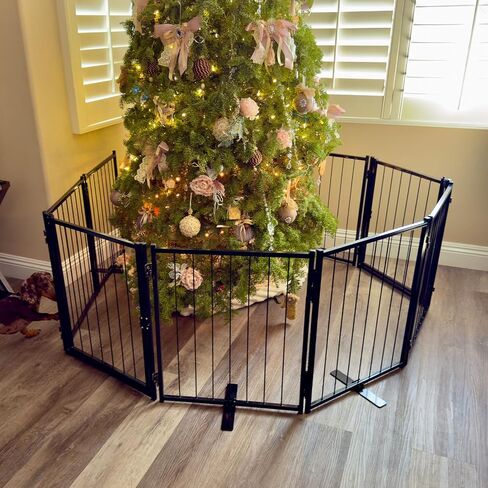 Freestanding Dog Gate Pet Gates Puppy Gate 23.6 Inches Height Step Over Pet Fence, Free Standing Dog Gate Indoor Outdoor Expands Up to 80 Inches Doggie Gates Small Dog Gates for Doorways Stairs in Saudi Arabia