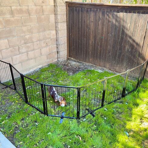 Freestanding Dog Gate Pet Gates Puppy Gate 23.6 Inches Height Step Over Pet Fence, Free Standing Dog Gate Indoor Outdoor Expands Up to 80 Inches Doggie Gates Small Dog Gates for Doorways Stairs in Saudi Arabia