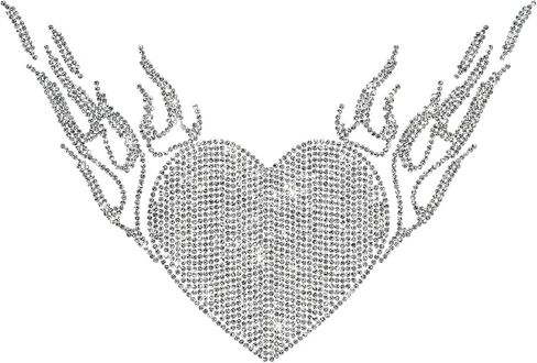 Creatcabin أجنحة الحديد Rhinestone على ملصق Bling Angel Iron على بقع بقع شارات Hot Fix Fixs Repair Repair Transfer Transfer for T-Shirt Facs Letters Hats Party Silver 11.8x8.7inch in Kuwait