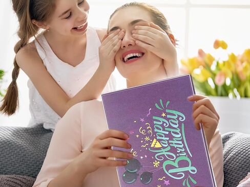 3D Pop Up Happy Birthday Cards for Men – LED Fireworks & Music with Blow The Candle, Gold Crown, 3D Balloons, Blue Design - Happy Birthday Card for Him - Dad, Husband, Boys & Son (8.27" x 5.27") in Saudi Arabia