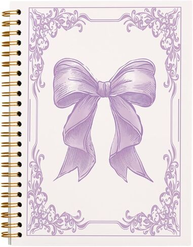 Pink Bow Coquette Notebook Journal, Preppy Notebook, Girly Notebook, Pink Aesthetic Notebook, Pink Desk Accessories for Women, Preppy Office Supplies, Hardcover Spiral Notebook 5.5x8.3 in Kuwait