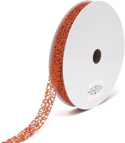 Glitter Web Mesh Ribbon, 5/8-Inch, 25 Yards (Rose Gold) in Saudi Arabia