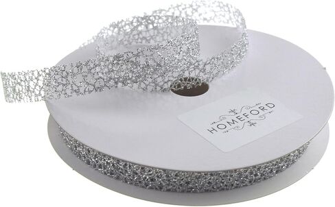 Glitter Web Mesh Ribbon, 5/8-Inch, 25 Yards (Rose Gold) in Saudi Arabia