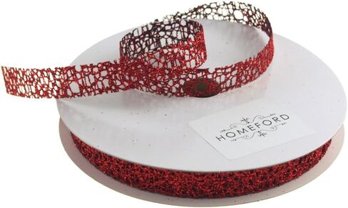 Glitter Web Mesh Ribbon, 5/8-Inch, 25 Yards (Rose Gold) in Saudi Arabia