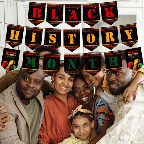 Black History Month Banner Cardstock, 7.6x5.4inch, for African American February Festival Decorations in Saudi Arabia