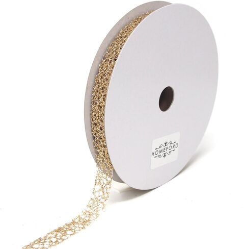 Glitter Web Mesh Ribbon, 5/8-Inch, 25 Yards (Rose Gold) in Saudi Arabia