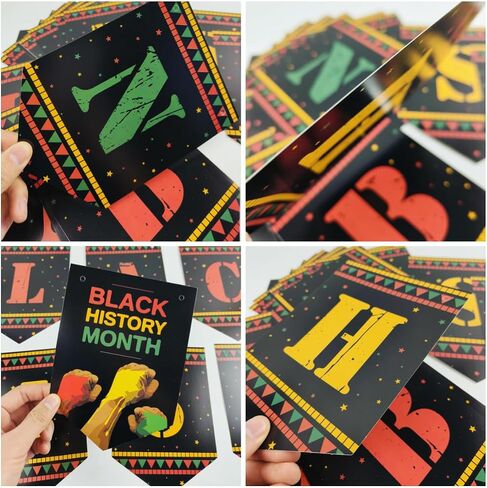 Black History Month Banner Cardstock, 7.6x5.4inch, for African American February Festival Decorations in Saudi Arabia