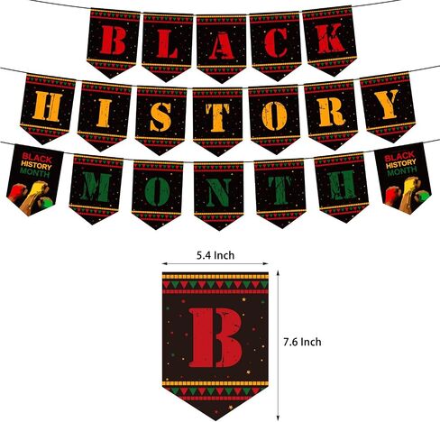 Black History Month Banner Cardstock, 7.6x5.4inch, for African American February Festival Decorations in Saudi Arabia