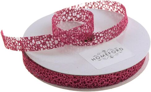 Glitter Web Mesh Ribbon, 5/8-Inch, 25 Yards (Rose Gold) in Saudi Arabia