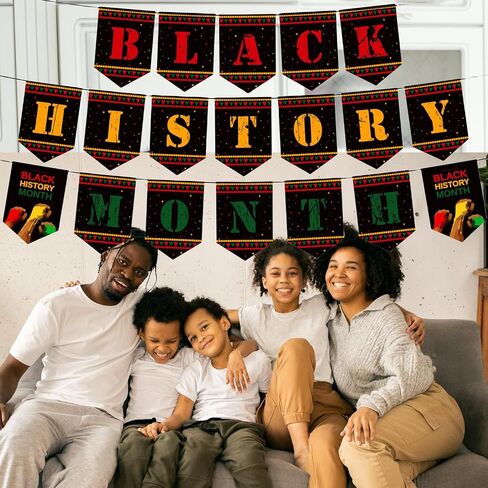 Black History Month Banner Cardstock, 7.6x5.4inch, for African American February Festival Decorations in Saudi Arabia