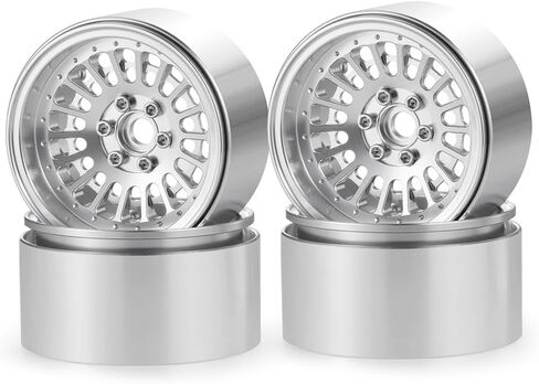 Mohero 4pcs الألومنيوم 2.2 "حافات عجلة Beadlock 34.8 ملم لـ 1/10 RC Rock Crawler AXIAL SCX10 WRAITH 90048 RR10 Part (Silver) in Saudi Arabia