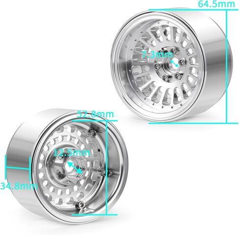 Mohero 4pcs الألومنيوم 2.2 "حافات عجلة Beadlock 34.8 ملم لـ 1/10 RC Rock Crawler AXIAL SCX10 WRAITH 90048 RR10 Part (Silver) in Saudi Arabia