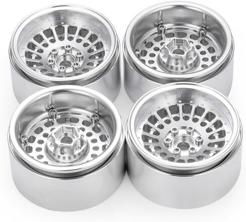Mohero 4pcs الألومنيوم 2.2 "حافات عجلة Beadlock 34.8 ملم لـ 1/10 RC Rock Crawler AXIAL SCX10 WRAITH 90048 RR10 Part (Silver) in Saudi Arabia