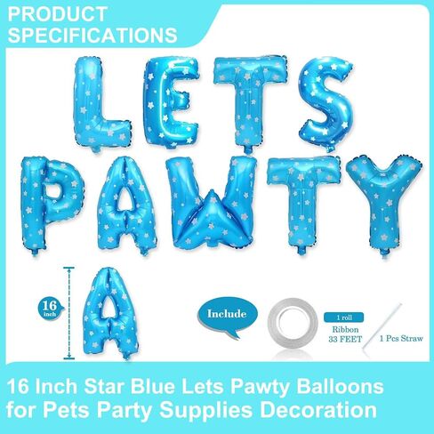9 Pcs Lets Pawty Balloons Banner 16 Inch, Dog Cat Pet Birthday Letters Sign Lets Pawty Balloons Happy Birthday Banner for Pet Dog Cat Party Supplies Decorations (Pastel Pink) in Saudi Arabia