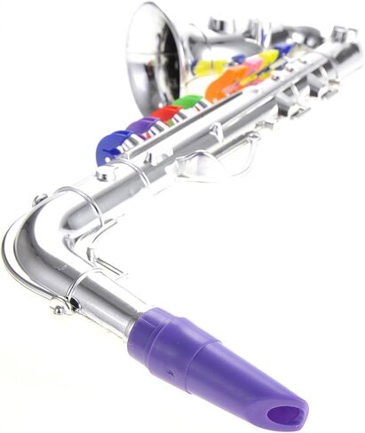 PowerTRC Kids Clarinet Music Toy | Wind Musical Instrument | 8 Colored Keys | Toddlers | Learning Clarinet | Metallic Silver in Kuwait