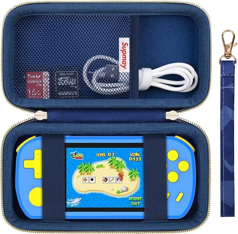 Carrying Case Compatible with CCTU / TEBIYOU Kids Handheld Games Preloaded 218 Retro Video Games, Portable Gaming Electronic Toys Storage Holder Travel Bag with Mesh Pocket for USB Cable, Blue in Saudi Arabia