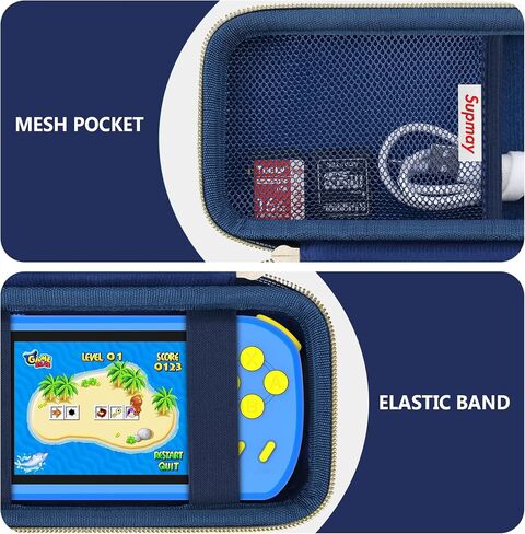 Carrying Case Compatible with CCTU / TEBIYOU Kids Handheld Games Preloaded 218 Retro Video Games, Portable Gaming Electronic Toys Storage Holder Travel Bag with Mesh Pocket for USB Cable, Blue in Saudi Arabia
