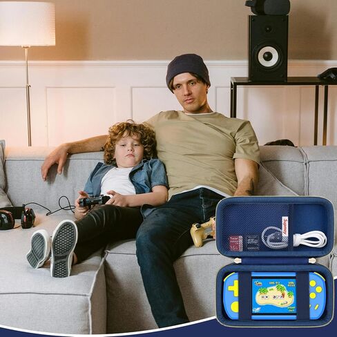 Carrying Case Compatible with CCTU / TEBIYOU Kids Handheld Games Preloaded 218 Retro Video Games, Portable Gaming Electronic Toys Storage Holder Travel Bag with Mesh Pocket for USB Cable, Blue in Saudi Arabia