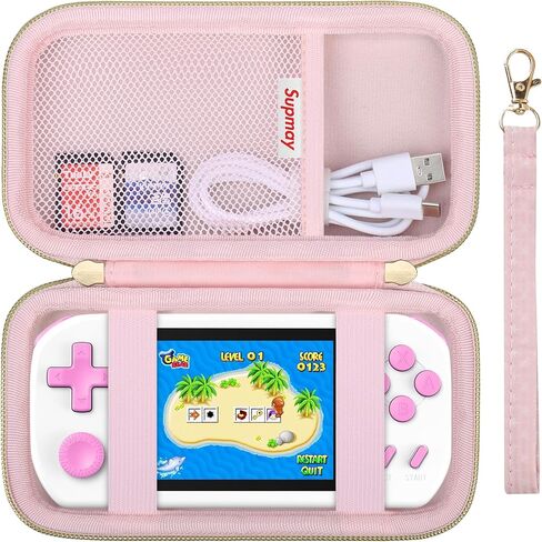 Carrying Case Compatible with CCTU / TEBIYOU Kids Handheld Games Preloaded 218 Retro Video Games, Portable Gaming Electronic Toys Storage Holder Travel Bag with Mesh Pocket for USB Cable, Blue in Saudi Arabia