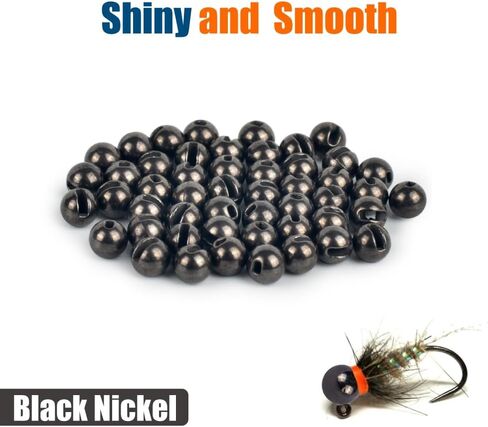 50pcs Tungsten Slotted Beads for Fly Tying, Sink Deeper and Faster 12 Colors/13 Sizes Slotted Tungsten Beads Fly Tying Beads Head Fly Tying Materials in Kuwait