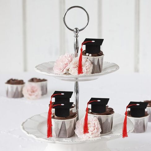 Rsstarxi 24 Pack 2025 Graduation Cupcake Toppers Class of 2025 Cake Decorations Congrats Grad Cap Diploma Cupcake Picks for Proud of You 2025 Graduation Party Cake Decorations Pink in Saudi Arabia