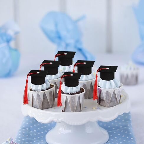 Rsstarxi 24 Pack 2025 Graduation Cupcake Toppers Class of 2025 Cake Decorations Congrats Grad Cap Diploma Cupcake Picks for Proud of You 2025 Graduation Party Cake Decorations Pink in Saudi Arabia