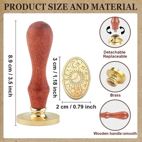 1pc Fern Leaf Wax Sealing Stamp Vintage Botanical Sealing Wax Stamp Gift for Christmas 20x30mm Oval Removable Brass Head Stamp with Wooden Handle for Envelope Invitation Wedding Decoration in Saudi Arabia