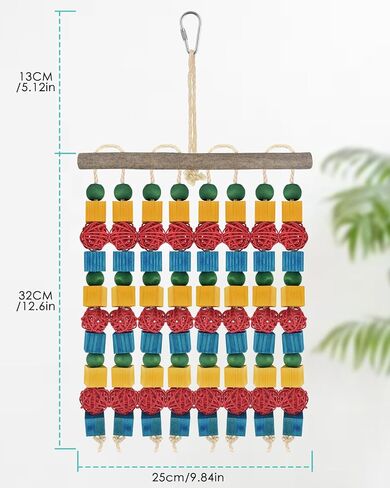 Extra Large Bird Toys,21.6inch XL Macaw African Grey Parrot Chewing Toys,Natural Wooden Block Knots Tearing Toy Parrot Cage Accessories for Big Birds in Kuwait