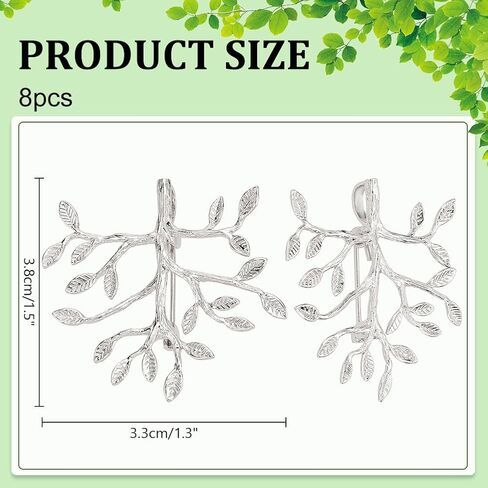 NBEADS 8 Pcs Branch Shape Blanks Prong Settings, Handmade Claw Bead Tray Bezel Trays Branch Brooches Metal Beads for DIY Crafts Necklace Jewelry Making, Silver in Kuwait