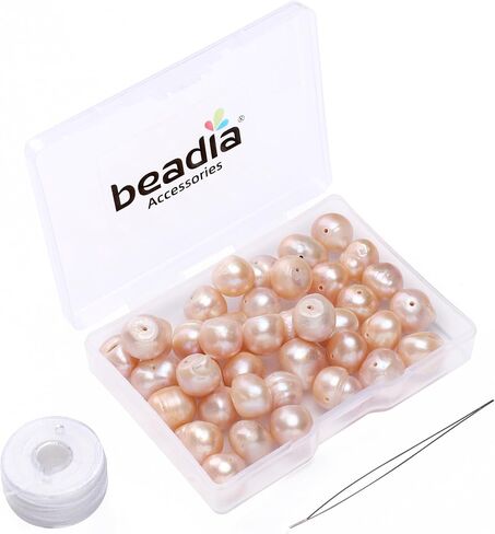 Natural Pearl Beads Potato 10-11mm Pink Freshwater Cultured Loose Gemstone Beads for DIY Jewelry Making 13.8''/Strand HQ in Saudi Arabia