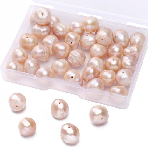 Natural Pearl Beads Potato 10-11mm Pink Freshwater Cultured Loose Gemstone Beads for DIY Jewelry Making 13.8''/Strand HQ in Saudi Arabia