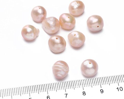 Natural Pearl Beads Potato 10-11mm Pink Freshwater Cultured Loose Gemstone Beads for DIY Jewelry Making 13.8''/Strand HQ in Saudi Arabia