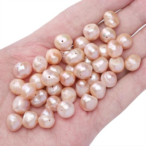 Natural Pearl Beads Potato 10-11mm Pink Freshwater Cultured Loose Gemstone Beads for DIY Jewelry Making 13.8''/Strand HQ in Saudi Arabia
