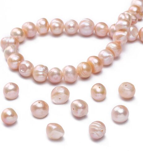 Natural Pearl Beads Potato 10-11mm Pink Freshwater Cultured Loose Gemstone Beads for DIY Jewelry Making 13.8''/Strand HQ in Saudi Arabia