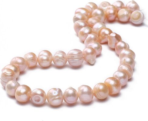 Natural Pearl Beads Potato 10-11mm Pink Freshwater Cultured Loose Gemstone Beads for DIY Jewelry Making 13.8''/Strand HQ in Saudi Arabia