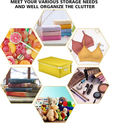 SeekInd صندوق تخزين ، صناديق تخزين مزخرفة مع غطاء ، 3 في مجموعة واحدة ، تثبيت الدبوس الصحفي ، مقاومة للرطوبة ، قابلة للطي لتخزين توفير المساحة ، للملابس ، مستحضرات التجميل ، البطانيات (الأرجواني) in Kuwait