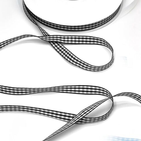 Classic Light Pink and White Gingham Ribbon - 3/8" x 50 Yards + 60" Tape Measurement - Ideal for Hair Accessories, Picnic Decor, and Birthday Gift Wrapping in Kuwait