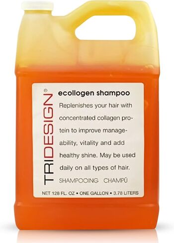 Tri Design Ecollogen Shampoo - شامبو الشعر للشعر الطبيعي - شامبو مرطب ، شامبو هاتفي - منتجات الشعر اللطيفة ، شامبو سماكة ، شامبو الحجم - لتر (33.8 أوقية.) in Kuwait