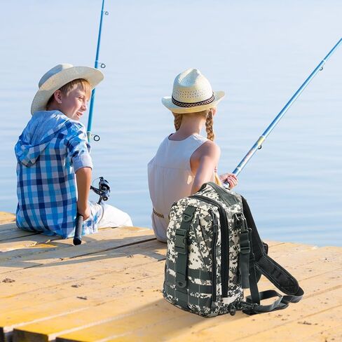 حقيبة صيد السمك المدمجة من Aertiavty، حقيبة صيد مع صندوق أدوات وحامل قضيب حقيبة ظهر رياضية لصيد الأسماك في الهواء الطلق in Kuwait